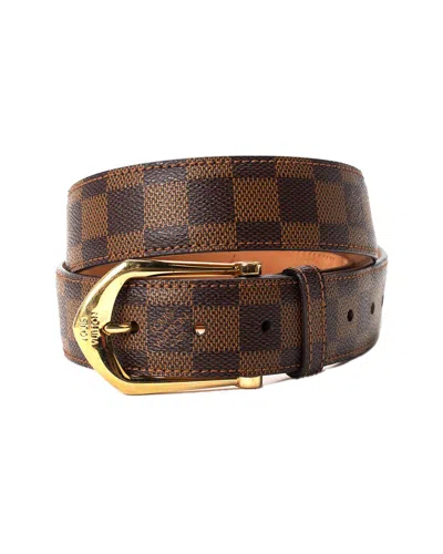 Pre-owned Louis Vuitton Coated Canvas Damier Ebene Buckle Belt, Size 30 (authentic Pre-  Loved)