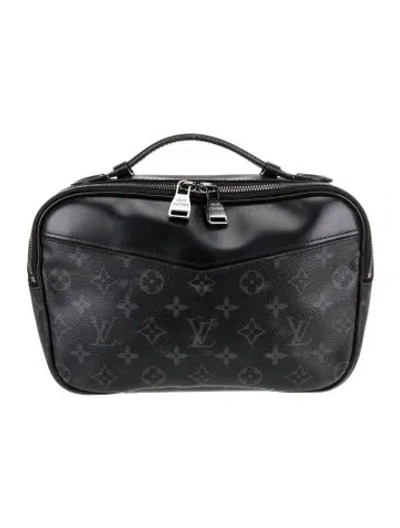 Pre-owned Louis Vuitton Coated Canvas Eclipse Explorer Bumbag In Black