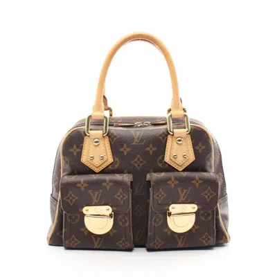 Pre-owned Louis Vuitton Coated Canvas Leather Handbag () In Brown