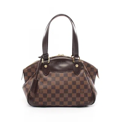 Pre-owned Louis Vuitton Coated Canvas Leather Shoulder Bag () In Brown