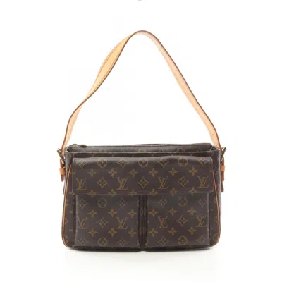 Pre-owned Louis Vuitton Coated Canvas Leather Shoulder Bag () In Brown
