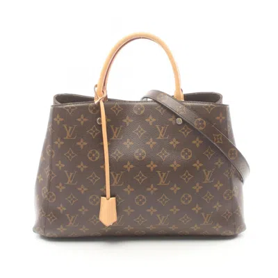 Pre-owned Louis Vuitton Coated Canvas Leather Tote Bag () In Brown