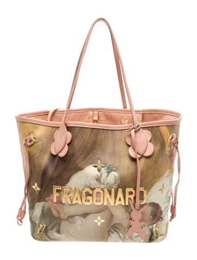 Pre-owned Louis Vuitton Coated Canvas Masters Collection Fragonard Neverfull W/pouch Mm In Neutral