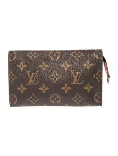 Pre-owned Louis Vuitton Coated Canvas Monogrammed Cosmetic Bag In Brown