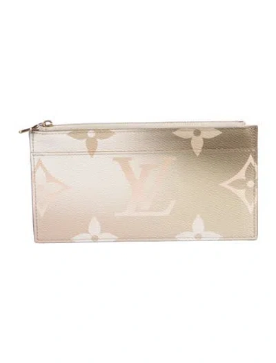 Pre-owned Louis Vuitton Coated Canvas Slim Purse In Neutral