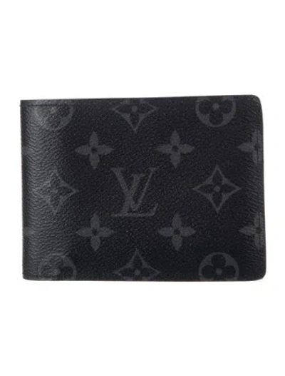 Pre-owned Louis Vuitton Coated Canvas Wallet In Black
