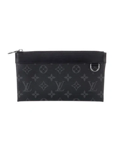 Pre-owned Louis Vuitton Coated Canvas Wallet In Black