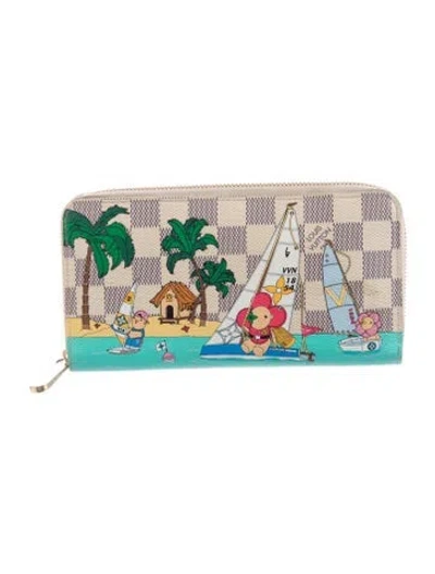 Pre-owned Louis Vuitton Coated Canvas Zippy Wallet In Neutral