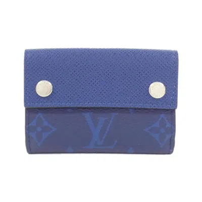 Pre-owned Louis Vuitton Cobalt Coated Canvas Leather Wallet (tri-fold) ()