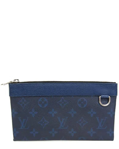 Louis Vuitton Cobalt Taiga Leather Clutch (authentic Pre-loved)
