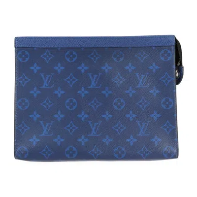Pre-owned Louis Vuitton Cobalt Taigarama Clutch Bag Handbag Pochette Pouch ()