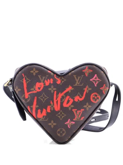 Pre-owned Louis Vuitton Coeur Handbag Limited Edition Fall In Love Monogram Canvas Crossbody Bag In Brown