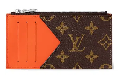 Pre-owned Louis Vuitton Coin Card Holder Colormania Orange
