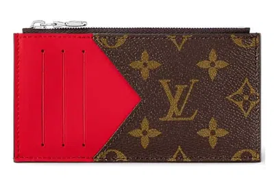 Pre-owned Louis Vuitton Coin Card Holder Colormania Red