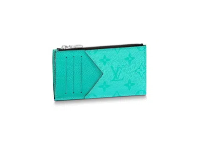 Pre-owned Louis Vuitton Coin Card Holder In Miami Green