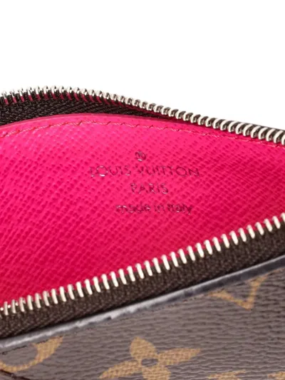Pre-owned Louis Vuitton Coin Macassar Monogram Canvas Card Holder In Pink