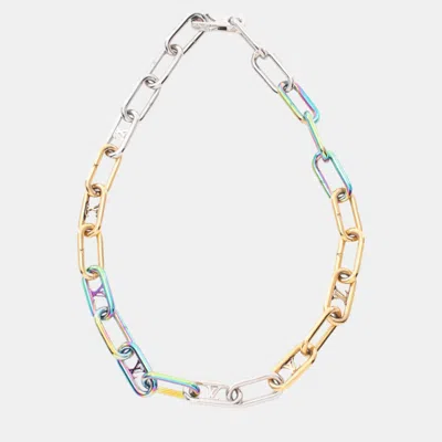 Pre-owned Louis Vuitton Collier Signature Chain Necklace Multicolor
