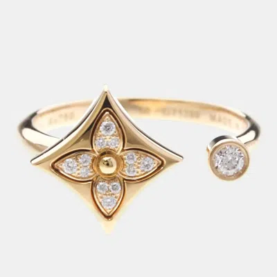 Pre-owned Louis Vuitton Color Blossom Mini Star 18k Pink Gold Women's Ring Eu 50