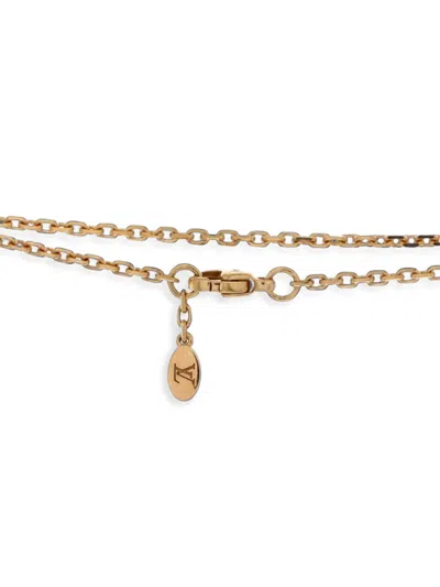 Pre-owned Louis Vuitton Color Blossom Star Medallion Pendant 18k Yellow Gold With Onyx And Diamond Xl Necklace