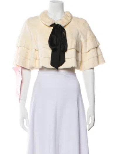 Pre-owned Louis Vuitton Colorblock Pattern Fur Jacket In Neutral