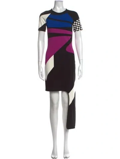 Pre-owned Louis Vuitton Colorblock Pattern Knee-length Dress In Black