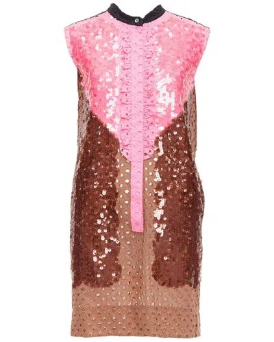 Pre-owned Louis Vuitton Colorblock Sequin Dress (authentic Pre-loved)
