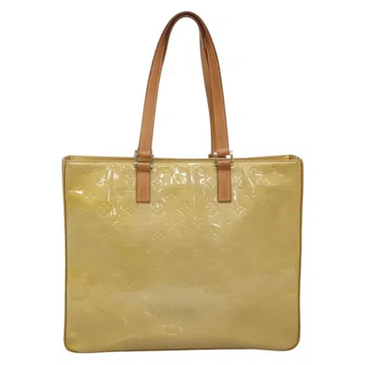 Pre-owned Louis Vuitton Columbus Beige Patent Leather Tote Bag ()