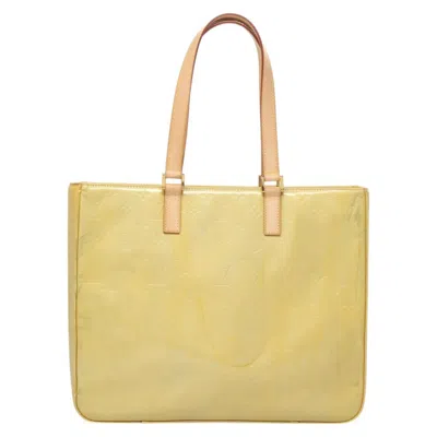 Pre-owned Louis Vuitton Columbus Yellow Patent Leather Tote Bag ()