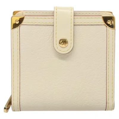 Pre-owned Louis Vuitton Compact Zip White Leather Wallet  ()