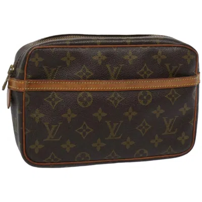 Pre-owned Louis Vuitton Compiègne Brown Canvas Clutch Bag ()