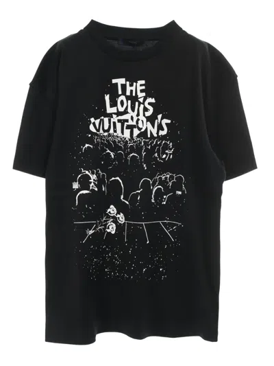 Pre-owned Louis Vuitton Concert-print Crew-neck T-shirt In Black