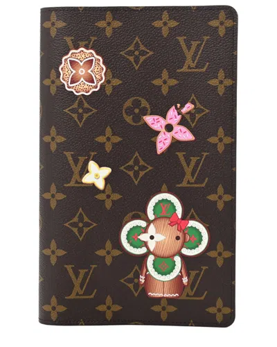 Pre-owned Louis Vuitton Coquelicot Monogram Coated Canvas Emily Notebook Cover Mm  (authentic Pre-loved)