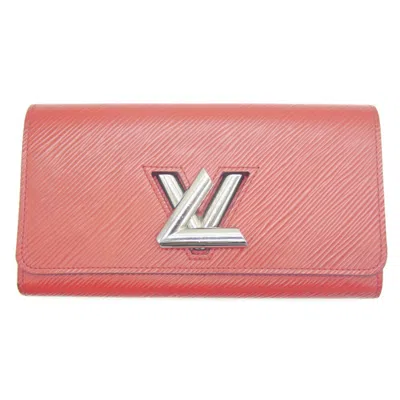 Pre-owned Louis Vuitton Coquelicots Epi Leather Long Wallet (bi-fold) () In Red
