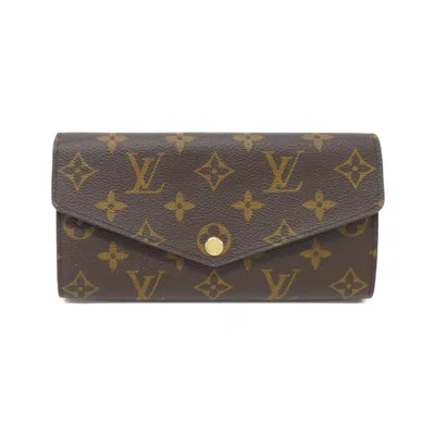 Pre-owned Louis Vuitton Coquelicots Marron Coated Canvas Long Wallet (bi-fold) ()