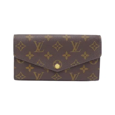 Pre-owned Louis Vuitton Coquelicots Marron Coated Canvas Long Wallet (bi-fold) ()