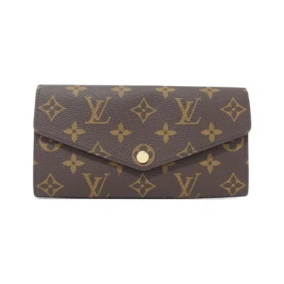 Pre-owned Louis Vuitton Coquelicots Marron Coated Canvas Long Wallet (bi-fold) ()