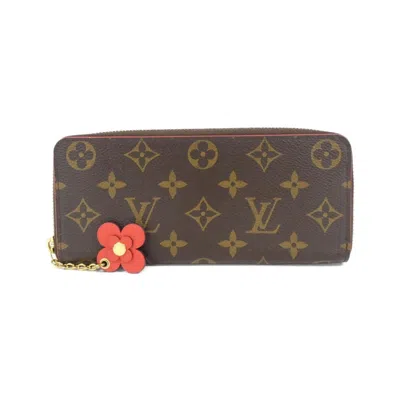 Pre-owned Louis Vuitton Coquelicots Marron Coated Canvas Long Wallet (bi-fold) ()