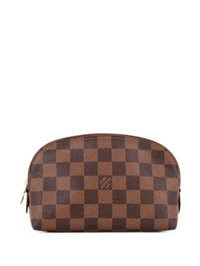 Pre-owned Louis Vuitton Cosmetic Damier Pouch In Brown
