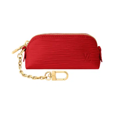 Pre-owned Louis Vuitton Cosmetic Lipstick Pouch 'rouge Louis Épi Leather' | Red | Women's Size Onesize