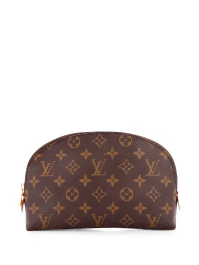 Pre-owned Louis Vuitton Cosmetic Monogram Canvas Gm Pouch In Brown