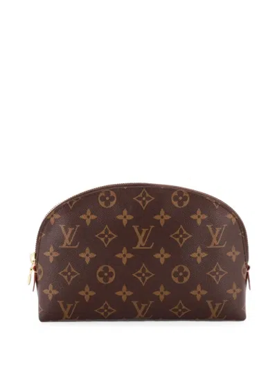 Pre-owned Louis Vuitton Cosmetic Monogram Canvas Gm Pouch In Brown