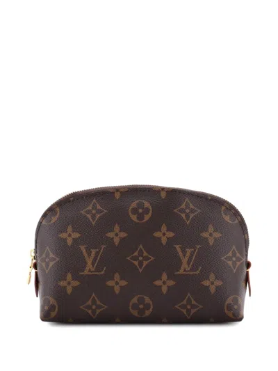 Pre-owned Louis Vuitton Cosmetic Monogram Canvas Pouch In Brown