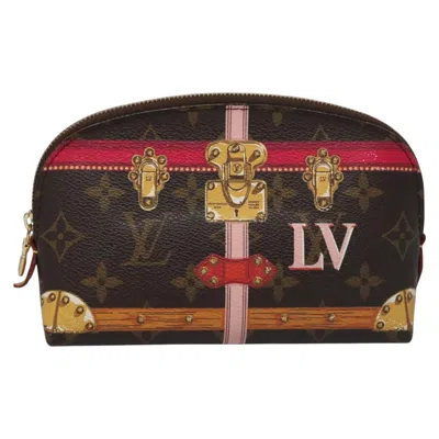 Pre-owned Louis Vuitton Cosmetic Pouch Brown Canvas Clutch Bag ()