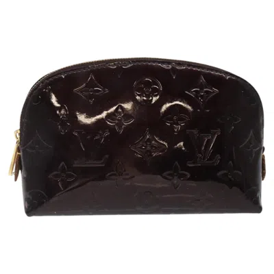 Pre-owned Louis Vuitton Cosmetic Pouch Burgundy Patent Leather Clutch Bag ()