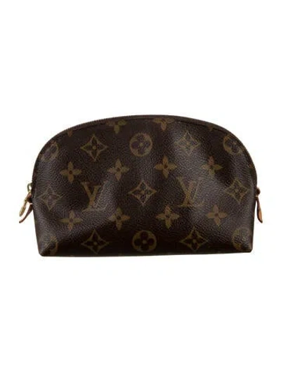 Pre-owned Louis Vuitton Cosmetic Pouch In Lv Monogram Canvas In Brown