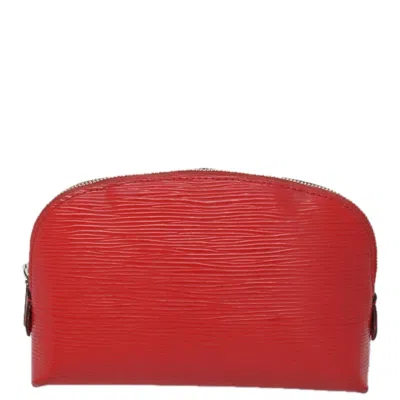 Pre-owned Louis Vuitton Cosmetic Pouch Red Leather Clutch Bag ()