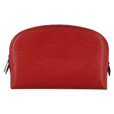 Pre-owned Louis Vuitton Cosmetic Pouch Red Leather Clutch Bag ()