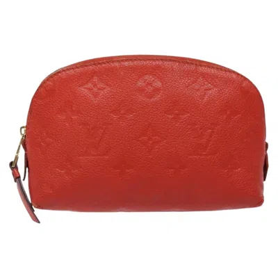 Pre-owned Louis Vuitton Cosmetic Pouch Red Leather Clutch Bag ()