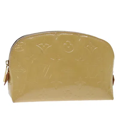 Pre-owned Louis Vuitton Cosmetic Pouch Yellow Patent Leather Clutch Bag ()