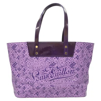 Pre-owned Louis Vuitton Cosmic Blossom Purple Patent Leather Tote Bag ()